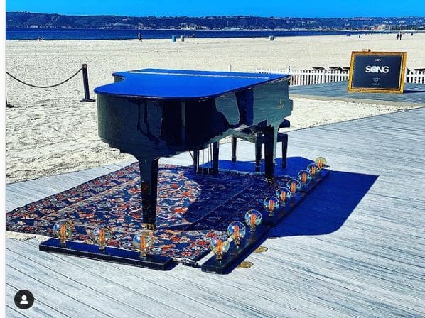 Public piano in San Diego County, California, United States