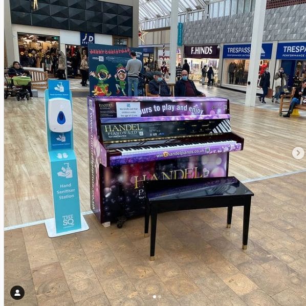 Public piano in Surrey Heath, England, United Kingdom