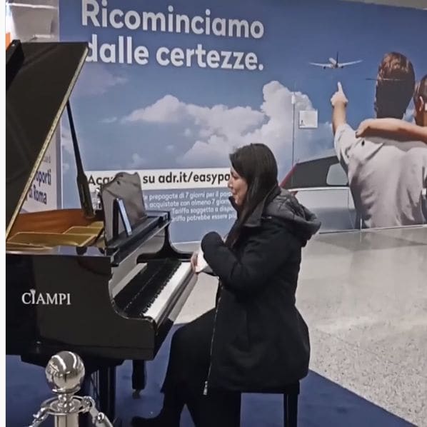 Public piano in San Gregorio di Catania, Sicily, Italy