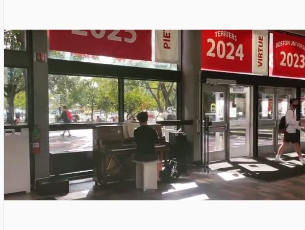 Public piano in Boston, Massachusetts, United States