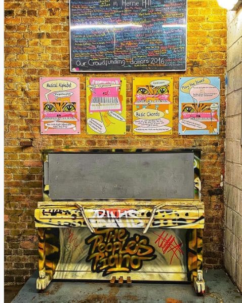 Public piano in London, England, United Kingdom