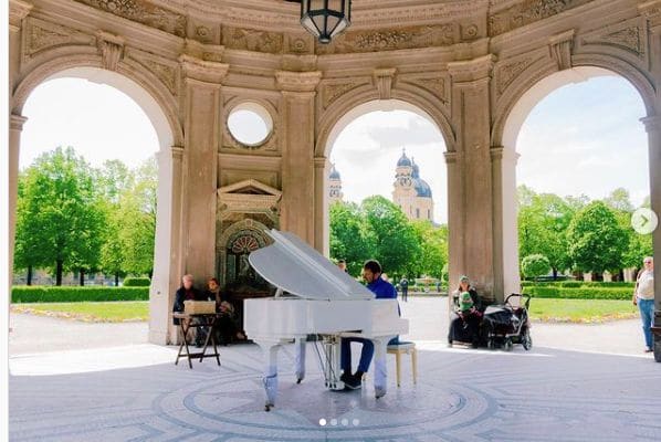 Public piano in Munich, Bavaria, Germany