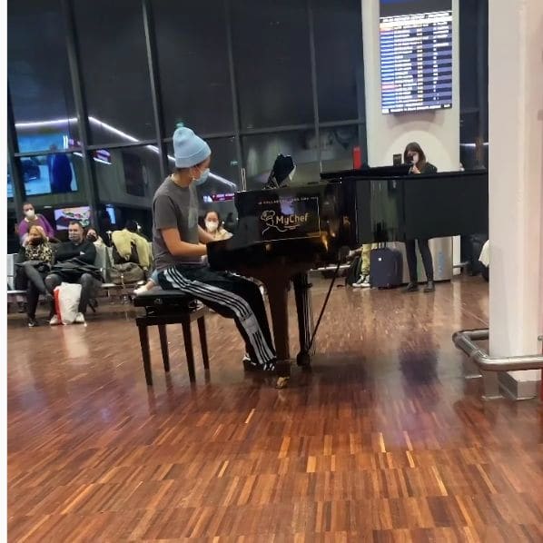 Public piano in Orio al Serio, Lombardy, Italy
