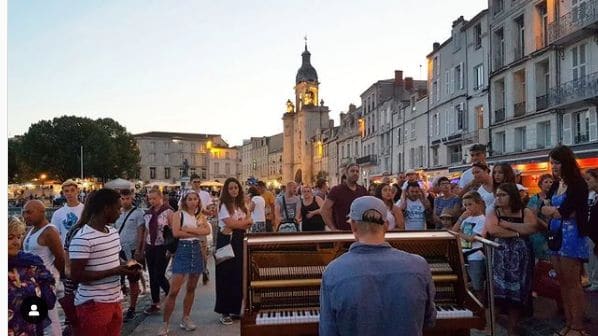 Public piano in La Rochelle, New Aquitaine, France