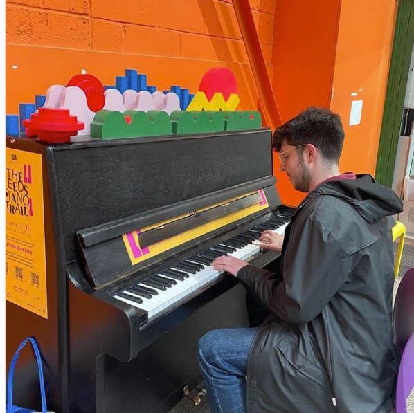 Public piano in Leeds, England, United Kingdom