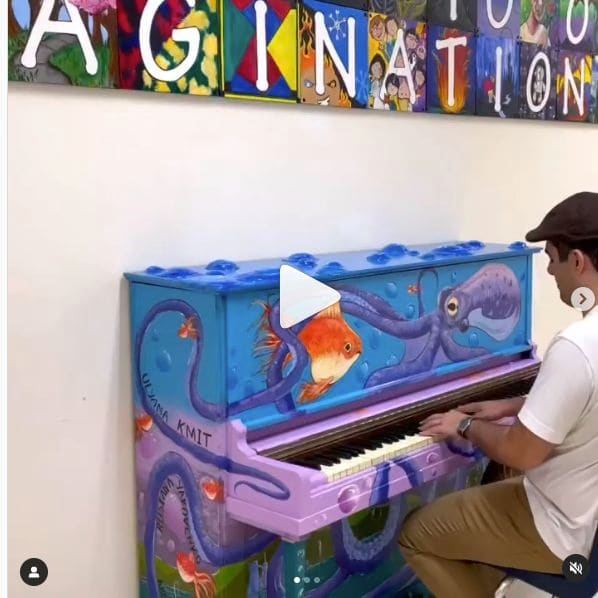 Public piano in Burbank, California, United States