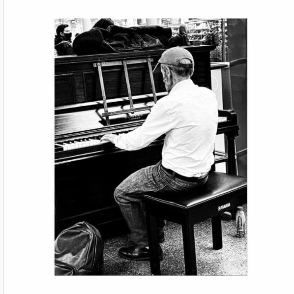 Public piano in Westminster, England, United Kingdom