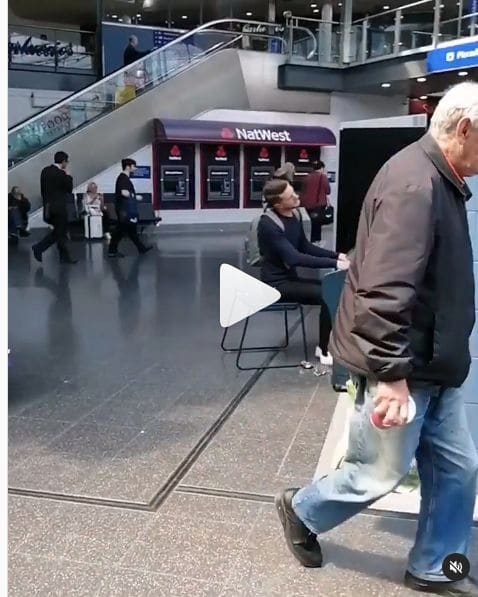 Public piano in Manchester, England, United Kingdom