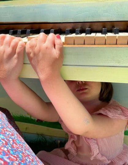 Public piano in Newton, Massachusetts, United States