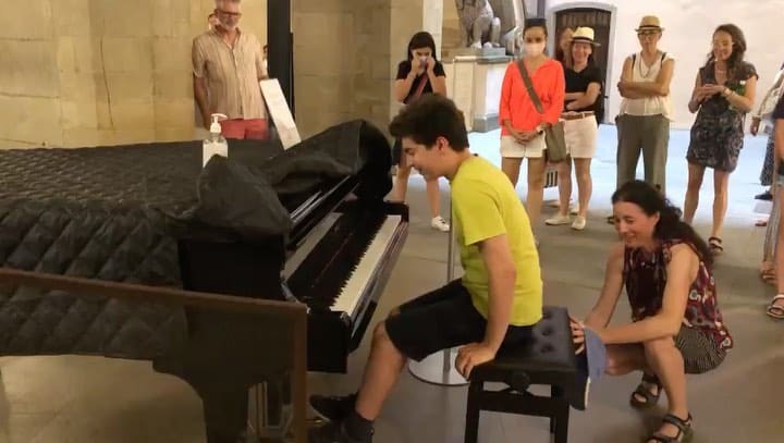 Public piano in Agios Nikolaos Municipal Unit, Region of Crete, Greece