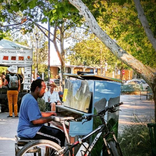 Public piano in Yolo County, California, United States