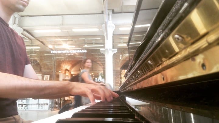 Public piano in London, England, United Kingdom
