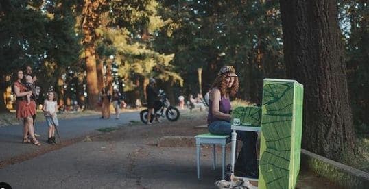 Photo of Mt. Tabor at Southeast Harvey Scott Circle, Mount Tabor, Portland, Multnomah County, Oregon, United States. pianopushplay