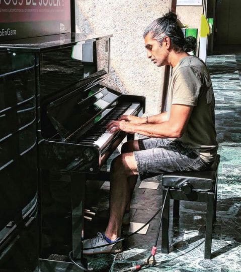 Public piano in Nantes, Pays de la Loire, France