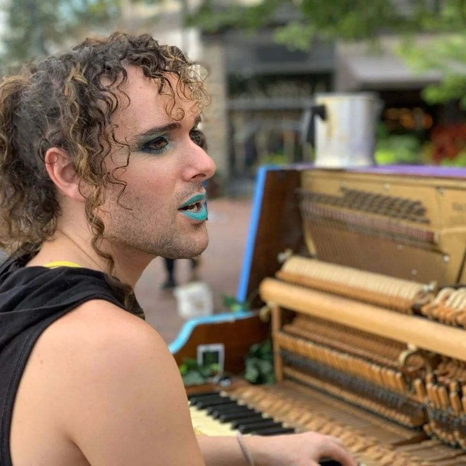 Public piano in Asheville, North Carolina, United States