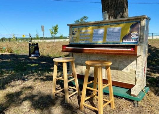Public piano in Portland, Maine, United States