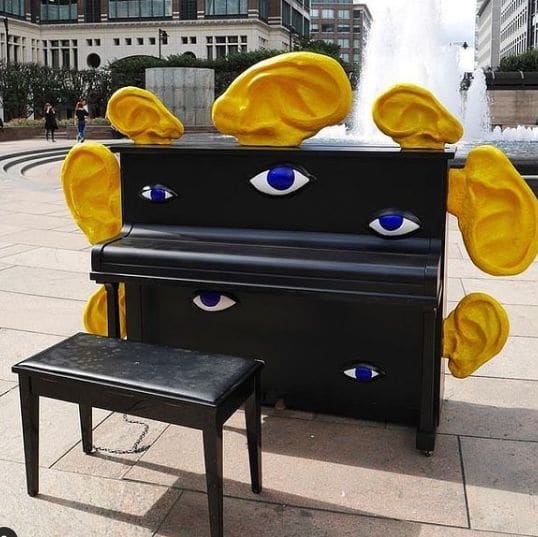 Public piano in London, England, United Kingdom