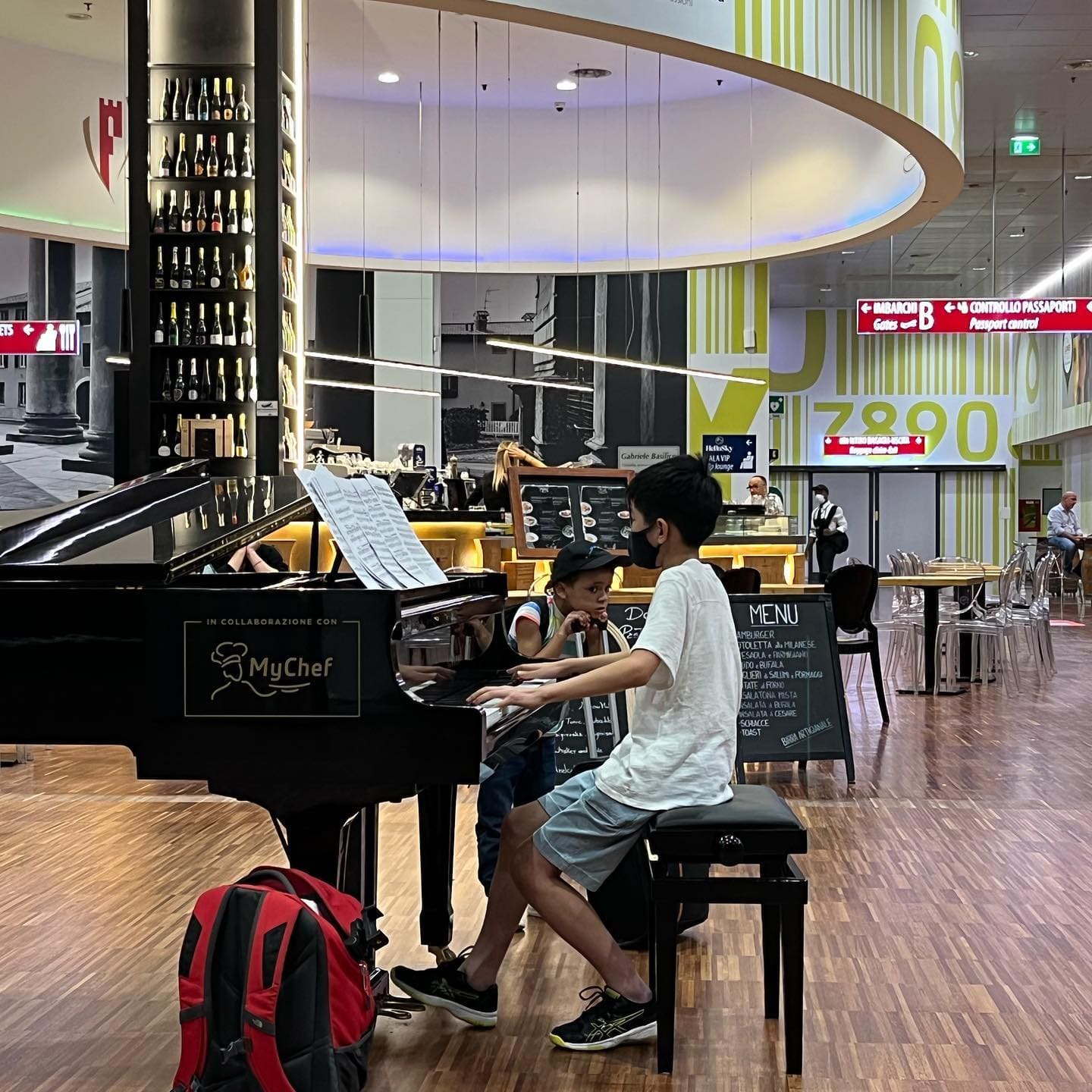 Public piano in Orio al Serio, Lombardy, Italy