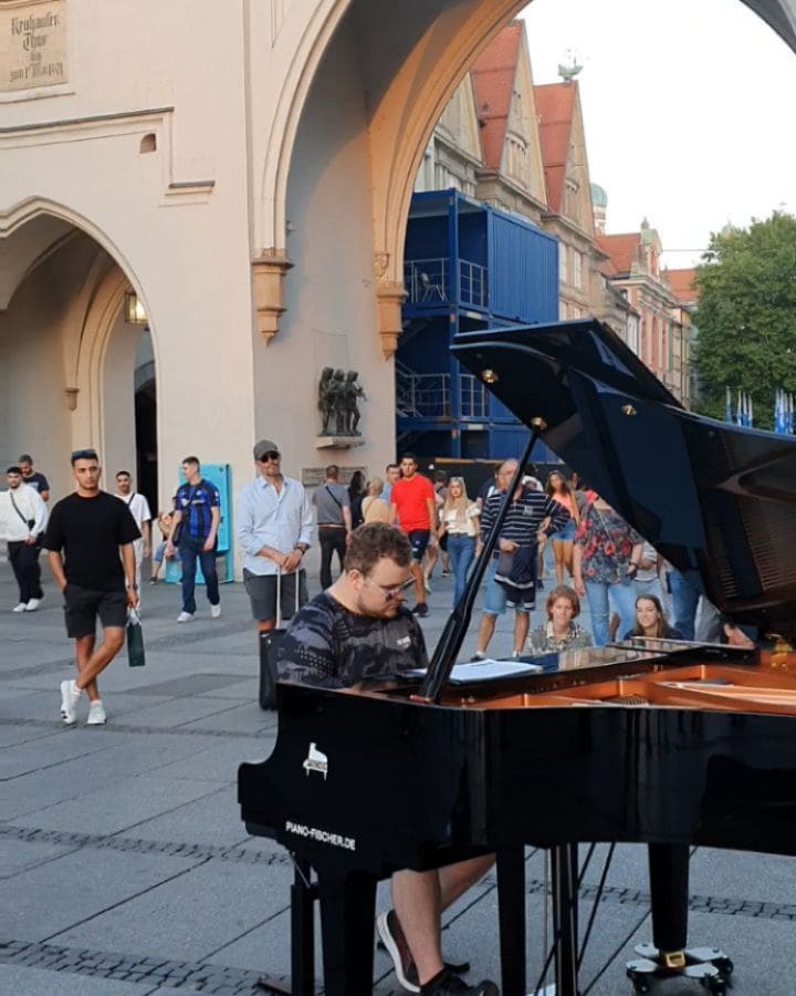 Public piano in Munich, Bavaria, Germany