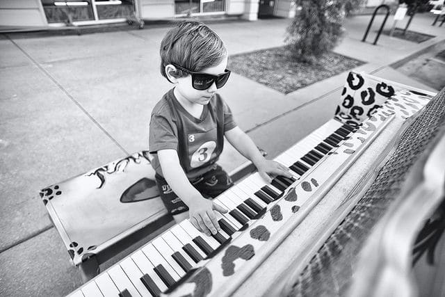 Public piano in Marshall County, Iowa, United States
