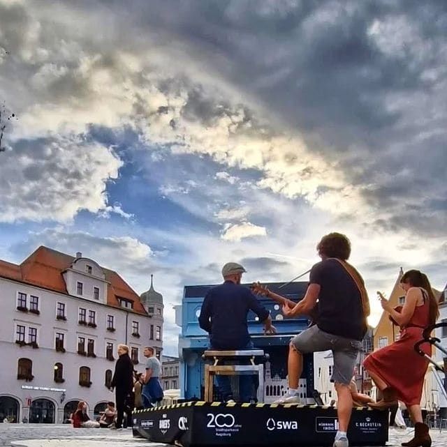 Public piano in Augsburg, Bavaria, Germany