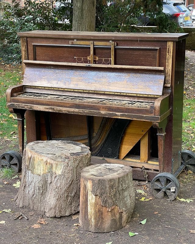 Public piano in Stratford-on-Avon, England, United Kingdom