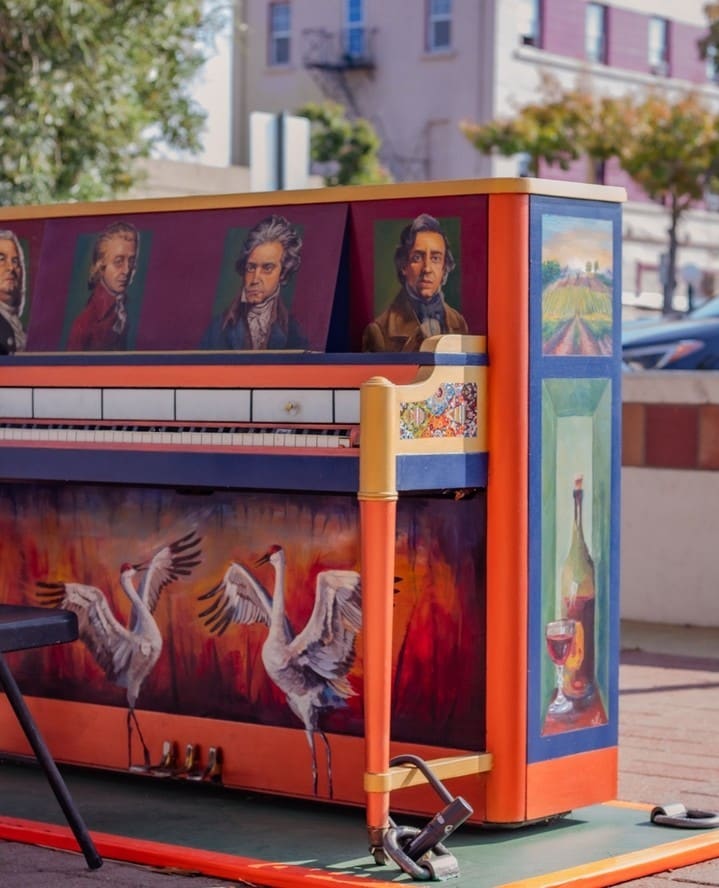 Public piano in Lodi, California, United States