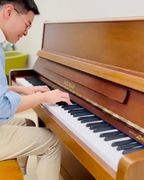 Public piano in Cambridge, England, United Kingdom