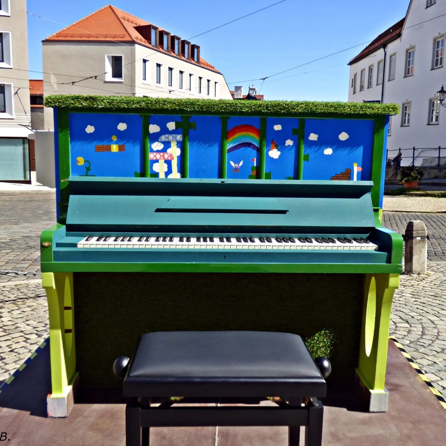 Public piano in Augsburg, Bavaria, Germany