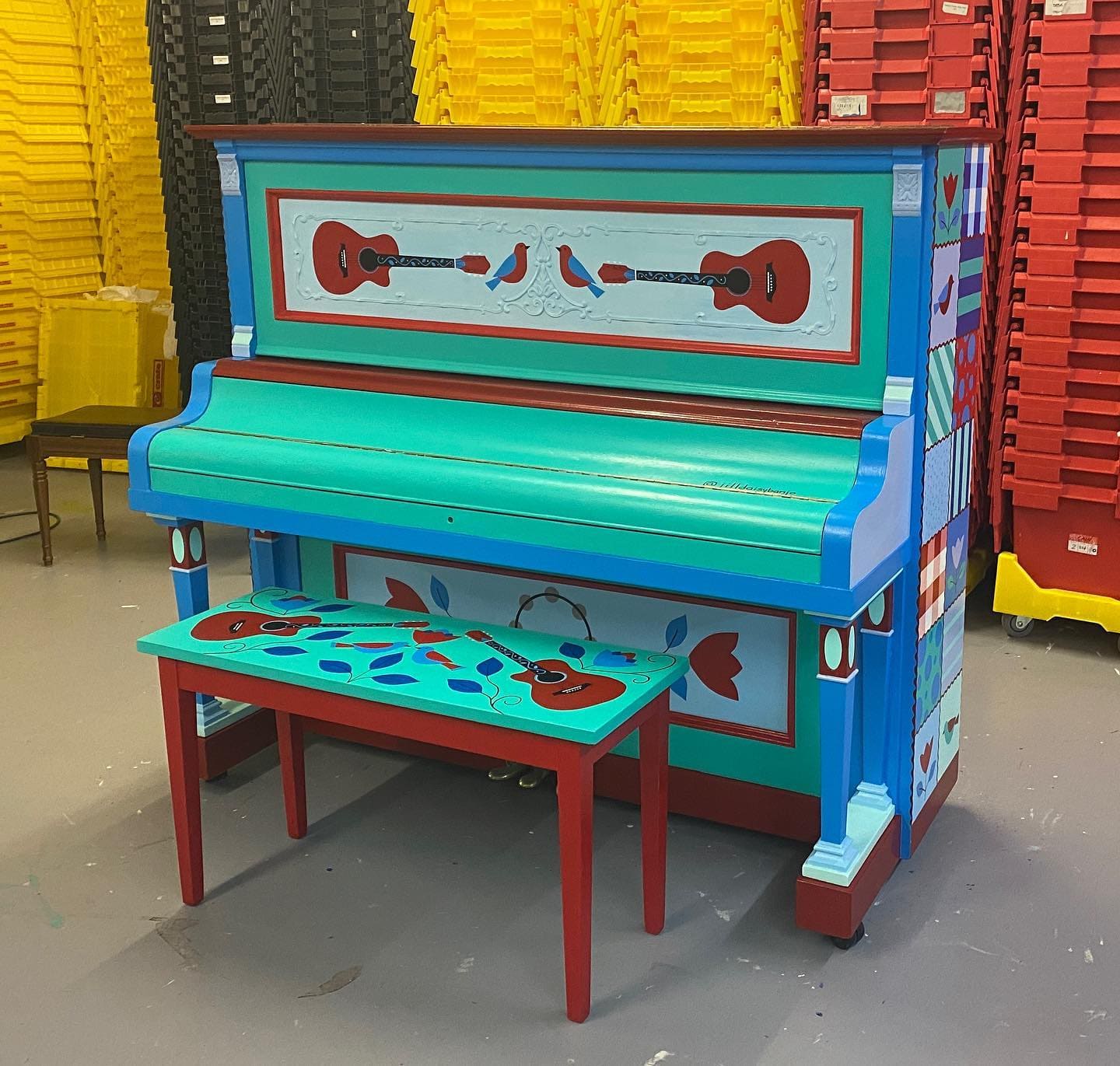 Public piano in Newton, Massachusetts, United States