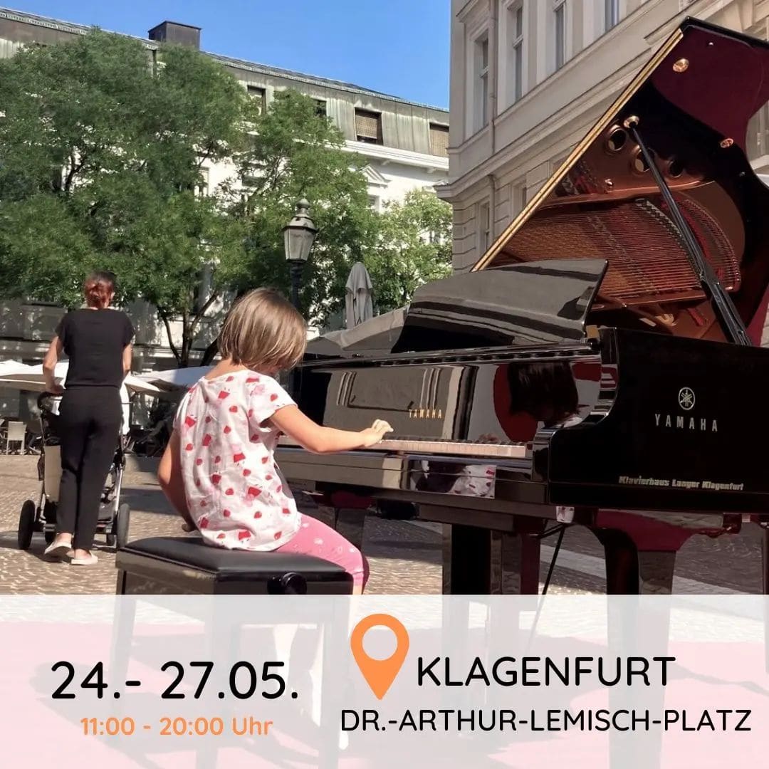 Public piano in Klagenfurt, Carinthia, Austria