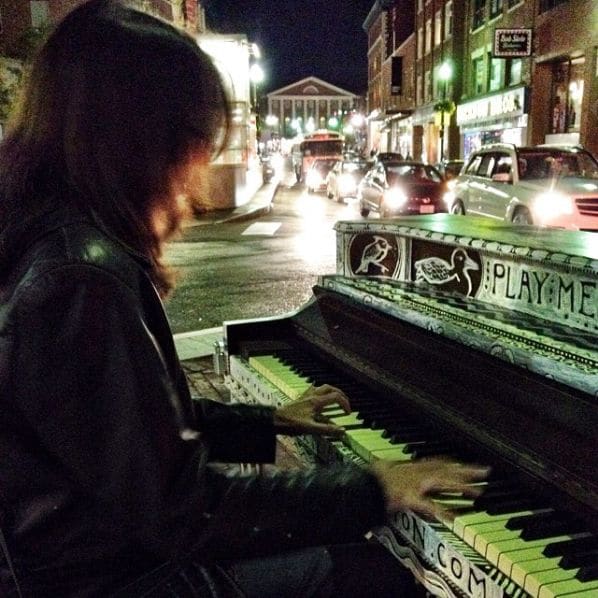 Public piano in Cambridge, Massachusetts, United States