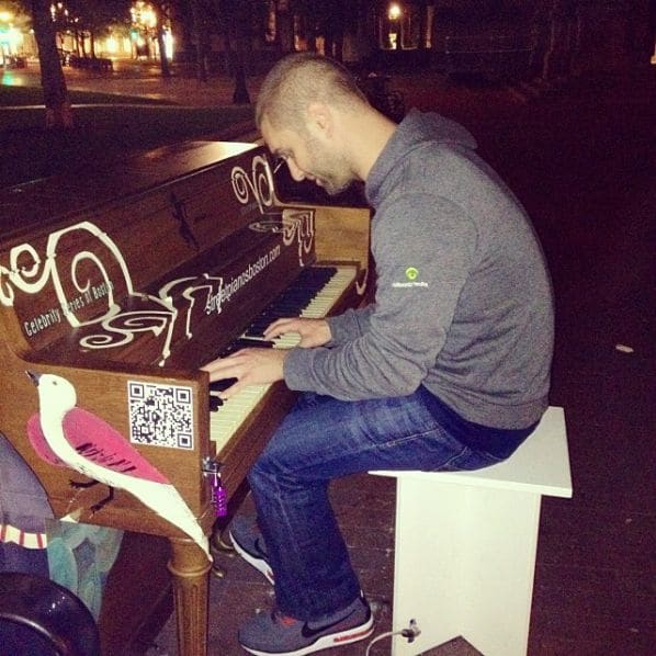 Public piano in Boston, Massachusetts, United States