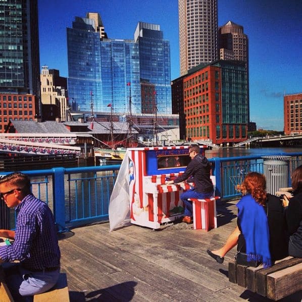 Public piano in Boston, Massachusetts, United States