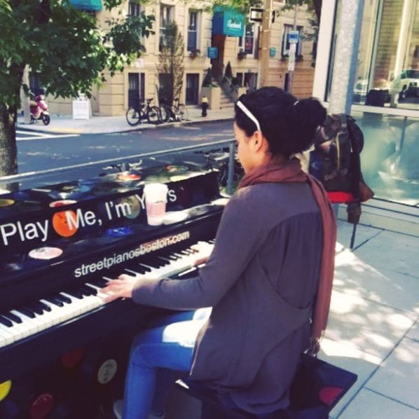 Public piano in Boston, Massachusetts, United States