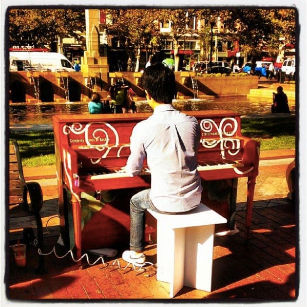 Public piano in Boston, Massachusetts, United States