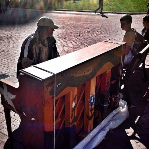 Public piano in Boston, Massachusetts, United States