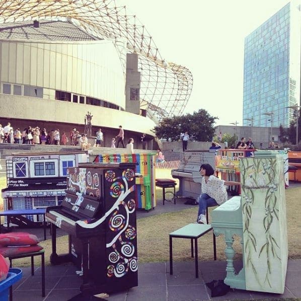 Photo of Arts Centre Melbourne at The Arts Centre Theatres, Sturt Street, Southbank, Melbourne, City of Melbourne, Victoria, 3006, Australia. Play me I'm yours !