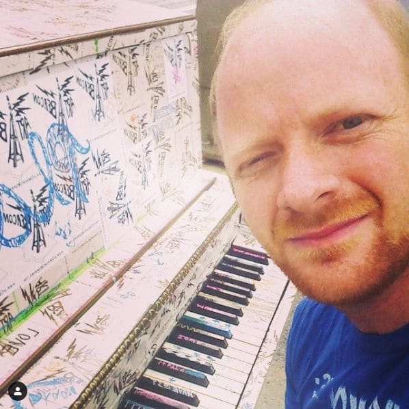 Public piano in Des Moines, Iowa, United States