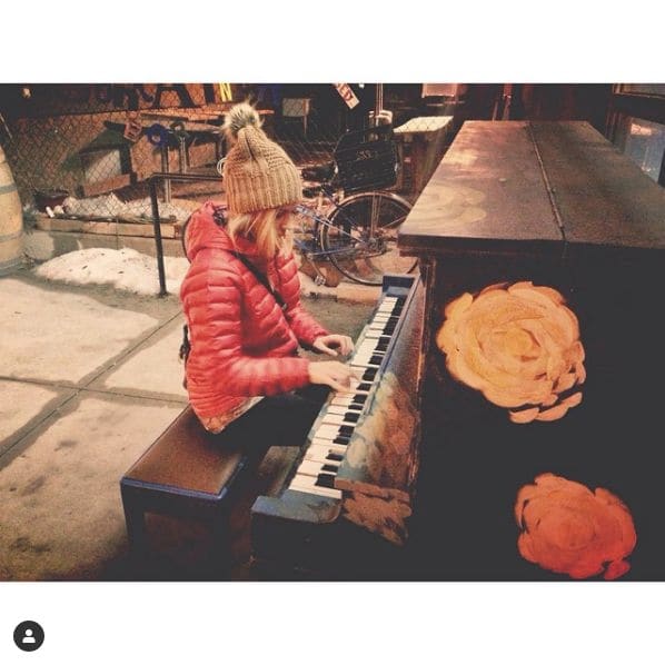 Public piano in Calgary, Alberta, Canada